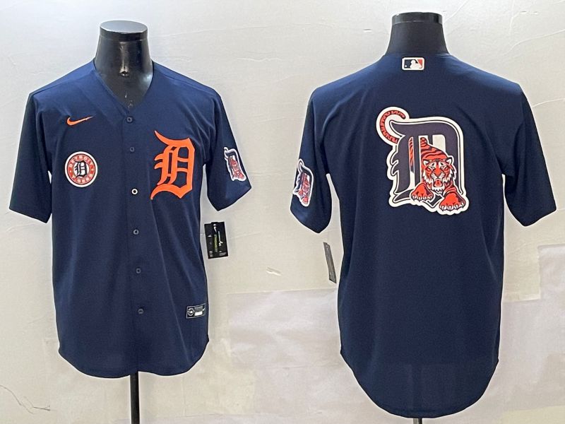 Men Detroit Tigers Blank Drak Blue Game 2025 Nike MLB Jersey style 4